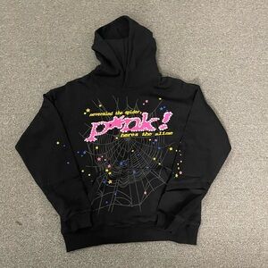 Black and Pink OG spider/sp5der hoodie size S